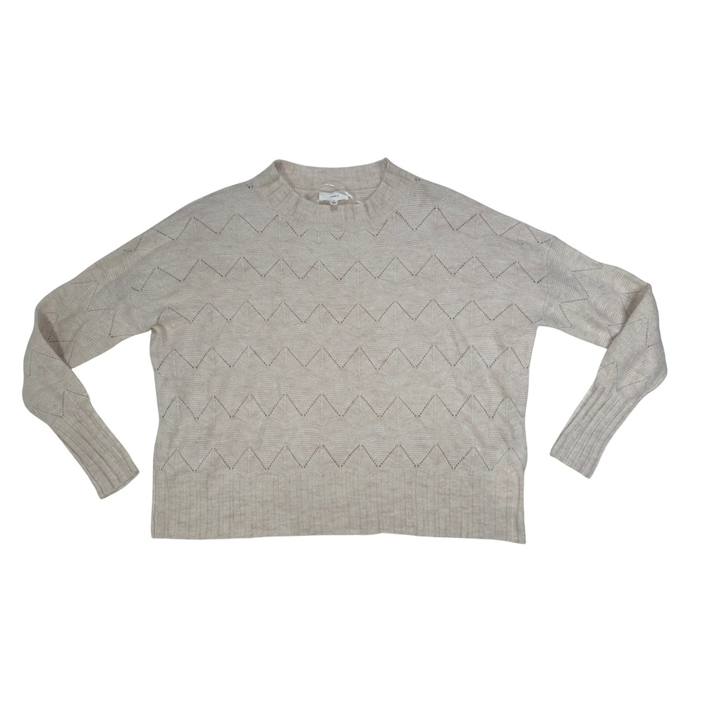 A Loves‎ A Women's Beige Textured Knit Sweater Mock Neck Long Sleeve Size Small